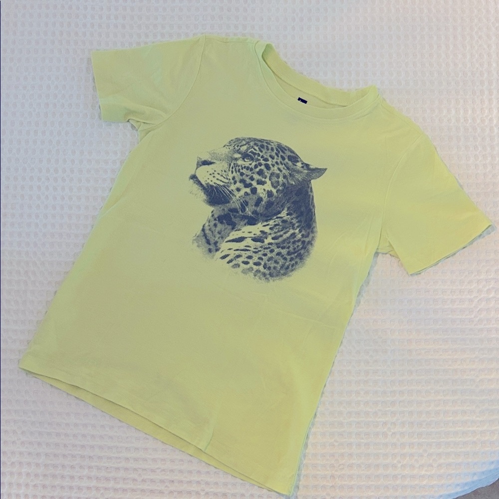 Tea Collection Lime Yellow-Green Leopard Tee